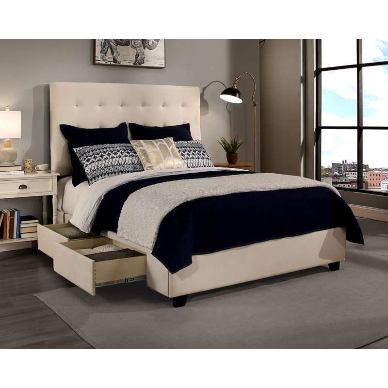 Darby Home Co Almendarez 2 Drawer Upholstered Storage Platform Bed with